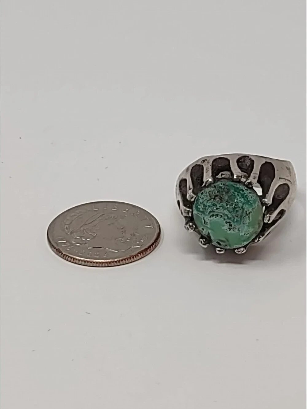 Vintage Sterling Silver 925 Turquoise Statement Ring 5.5